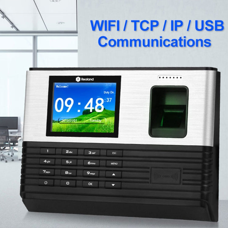 Realand AL355+ Control De Asistencia Huella Digital Pantalla 2,8 Pulgadas WiFi