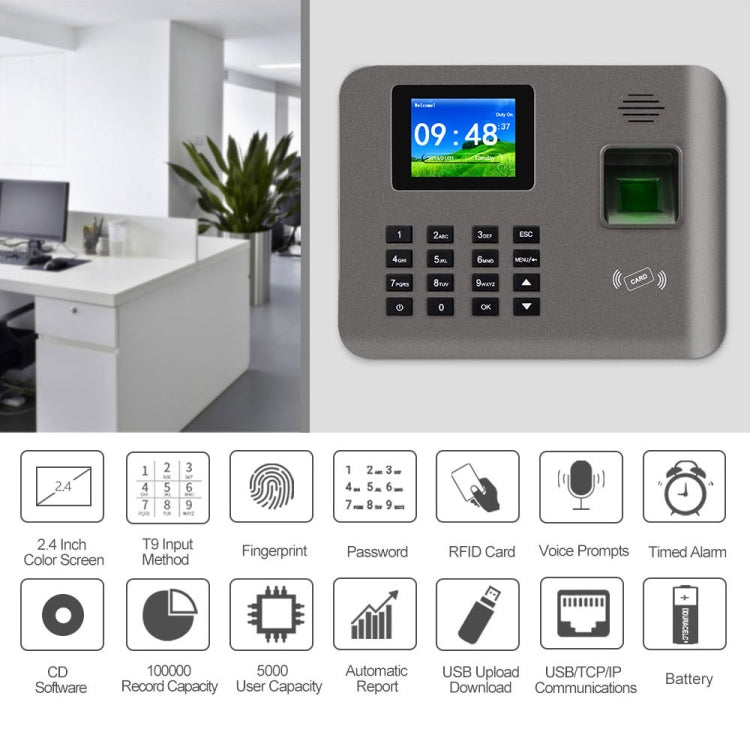 Realand AL321 Terminal Control Asistencia Pantalla Color 2,4