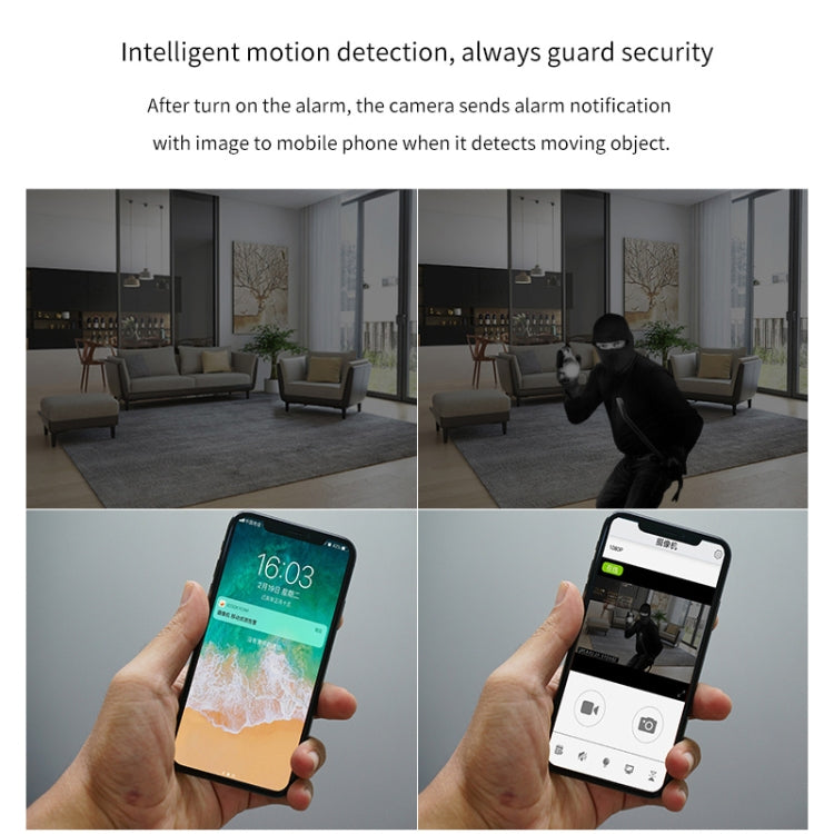 Camsoy S8 HD Cámara Vigilancia WiFi Gran Angular 140Grados
