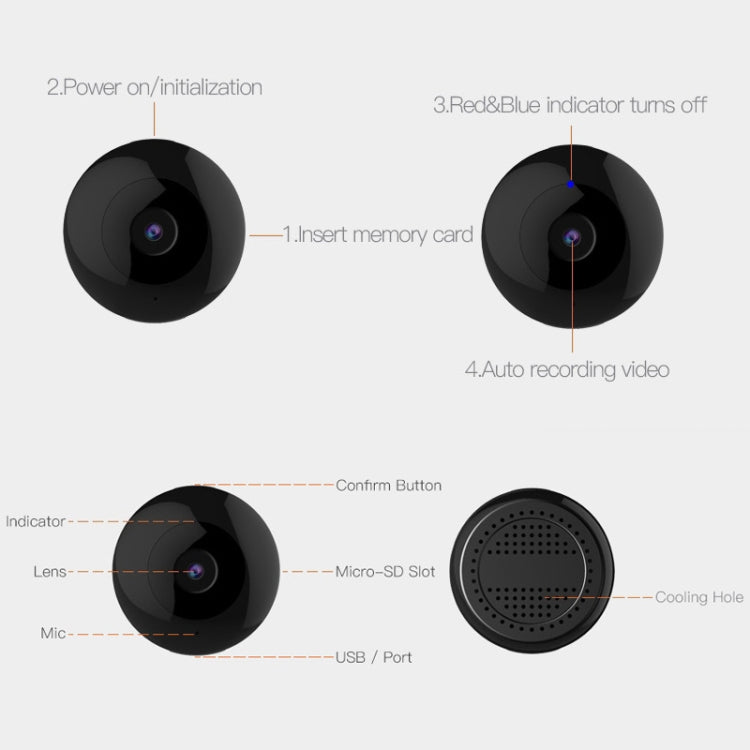 Camsoy C2 Monitor Cámara WiFi HD Visión Nocturna Remota Hogar