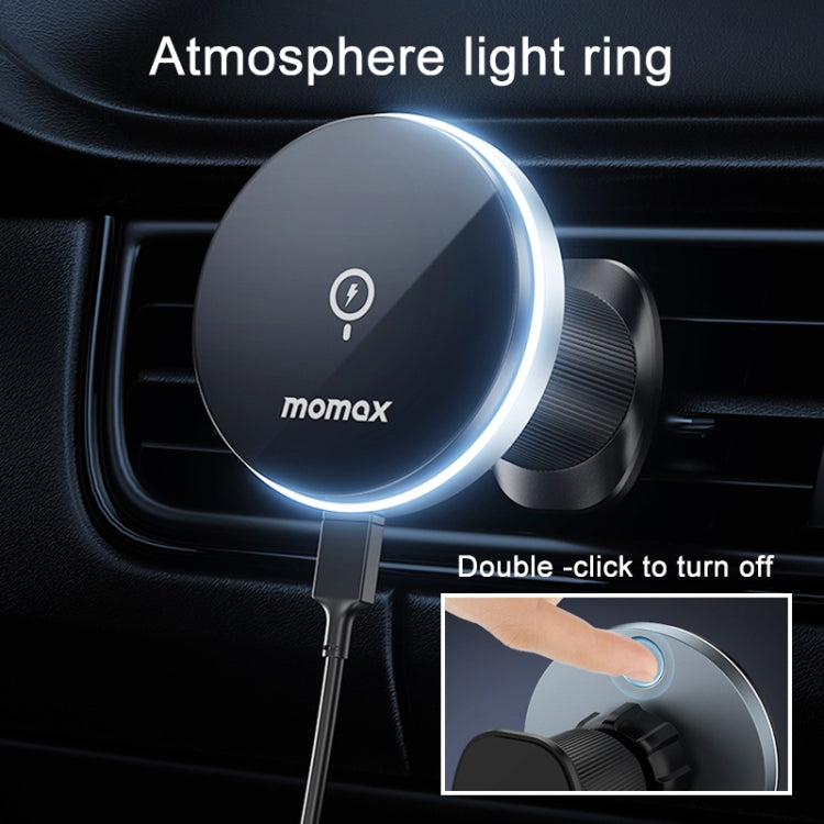 MOMAX CM25A Cargador Inalámbrico Magnético Para Coche 15W