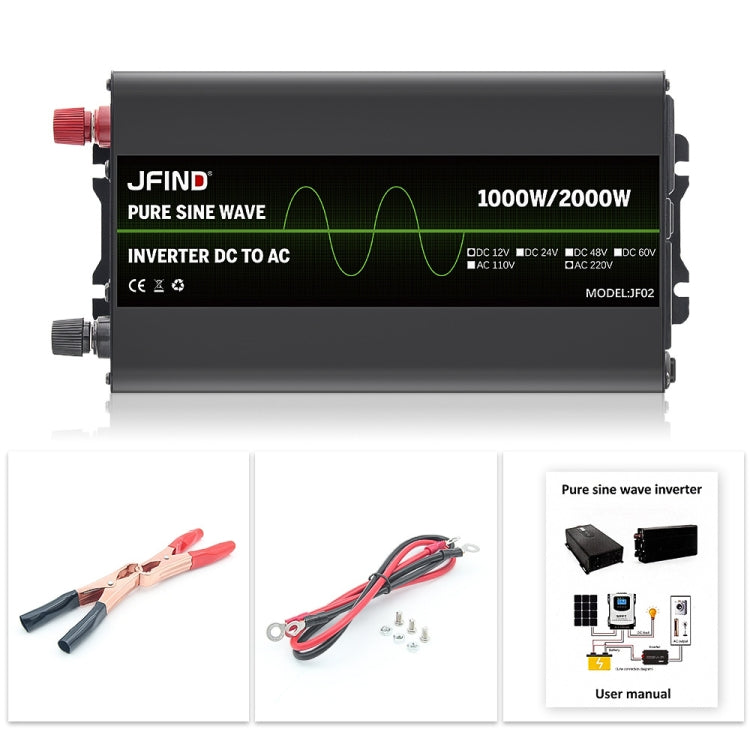 JFIND JF02 Inversor Potencia 1000W 12V 220V Onda Sinusoidal