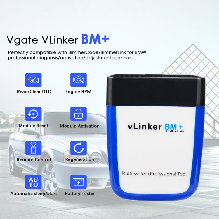 VLINKER BM V2.2 Detector de diagnóstico OBD Bluetooth 4.0 para Automóvil
