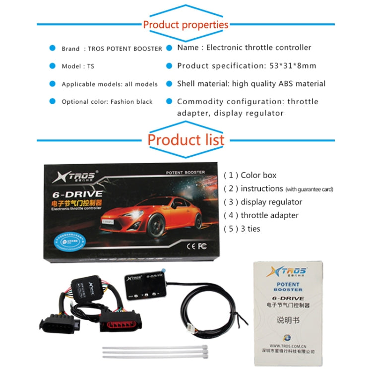 TROS TS-6Drive Controlador Acelerador Para Jeep Wrangler JK 2007 2017 6 Modos