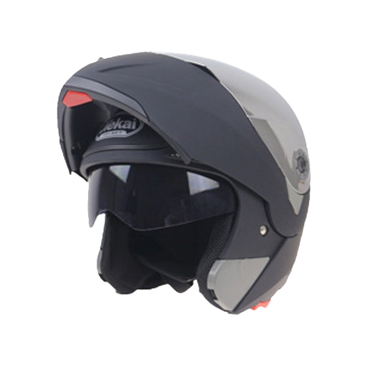 JIEKAI 105 Casco Integral Doble Lente M Negro Mate Plata