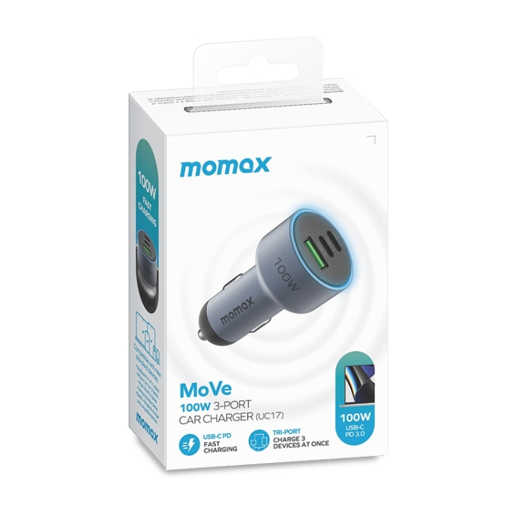 MOMAX UC17E Cargador De Coche USB 100W Ultra Compacto