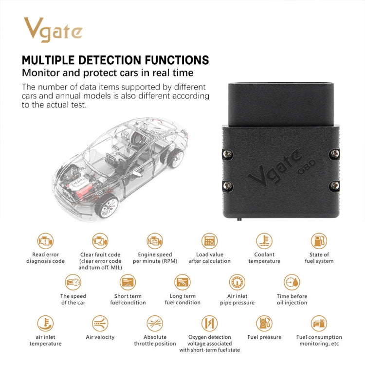 VLINKER MC V2.2 Detector OBD Bluetooth 3.0 Para Automóviles Compactos