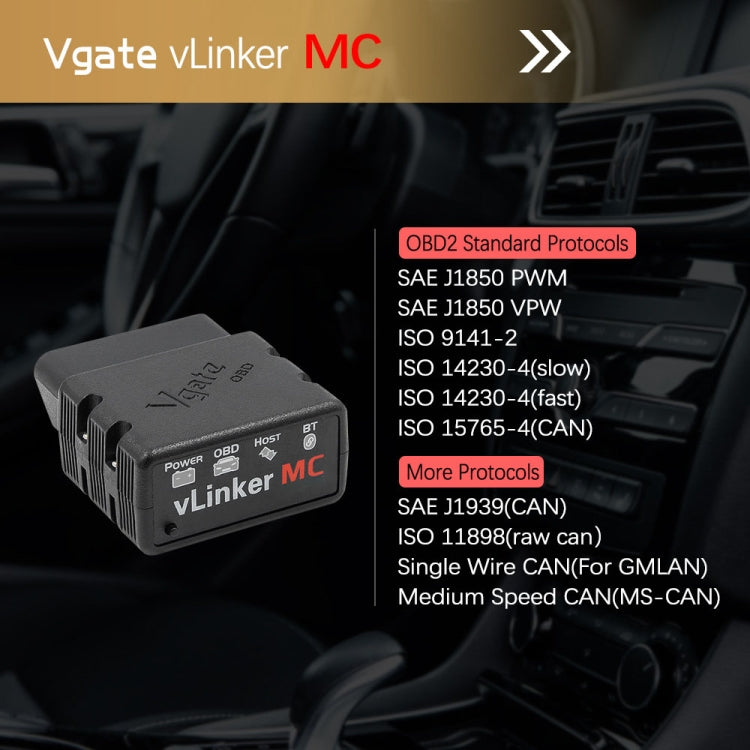 VLINKER MC V2.2 Detector OBD Bluetooth 3.0 Para Automóviles Compactos
