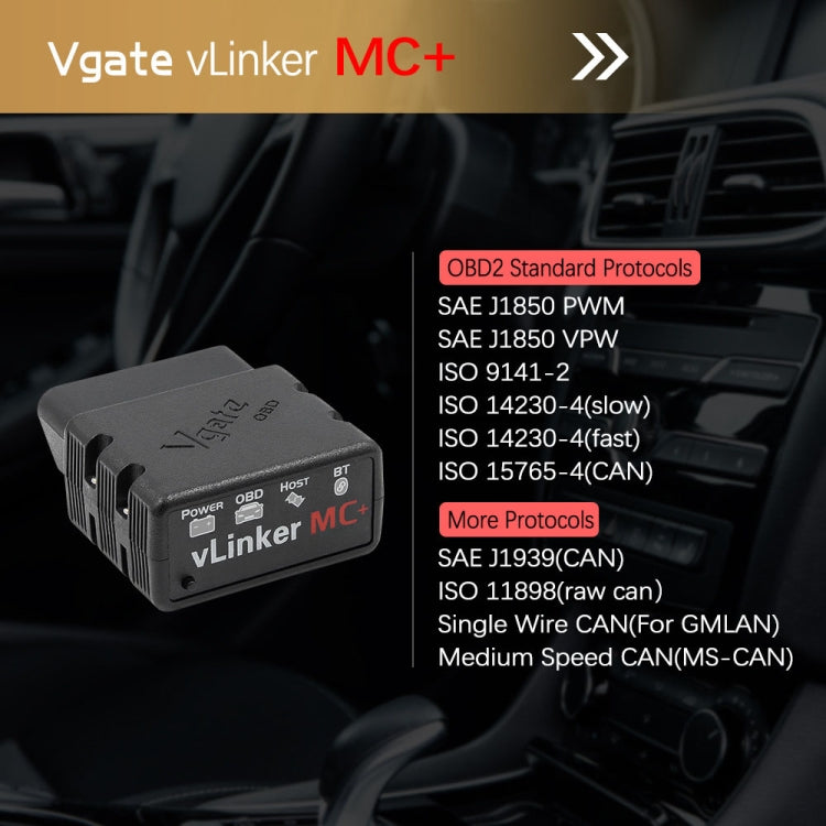 VLINKER MC+ V2.2 OBD Escáner Bluetooth 4.0 Para Automóvil
