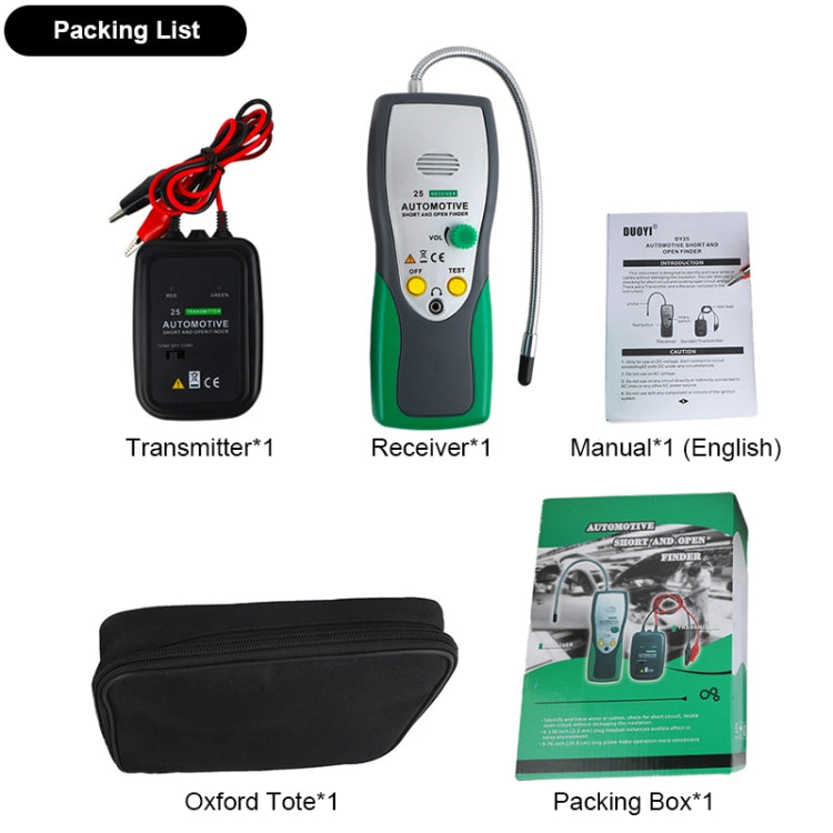 DUOYI DY25 Probador de Cables Automotriz Cortocircuitos