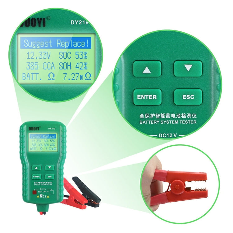 Duoyi DY219A Coche Diagnóstico de Fallas Batería 12V 24V