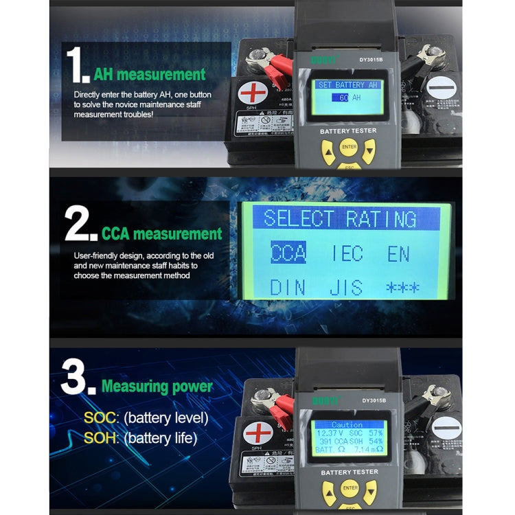 Duoyi DY3015B Probador De Batería 12V Con Pantalla LCD