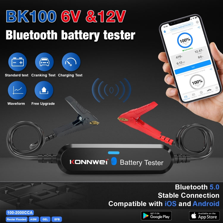 KONNWEI BK100 X431 BST360 Probador de Batería Bluetooth