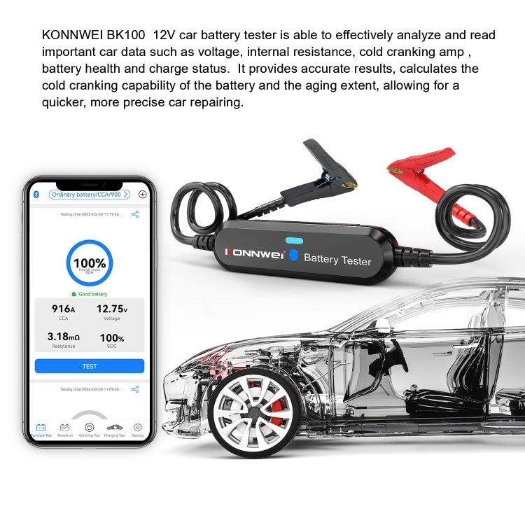 KONNWEI BK100 X431 BST360 Probador de Batería Bluetooth