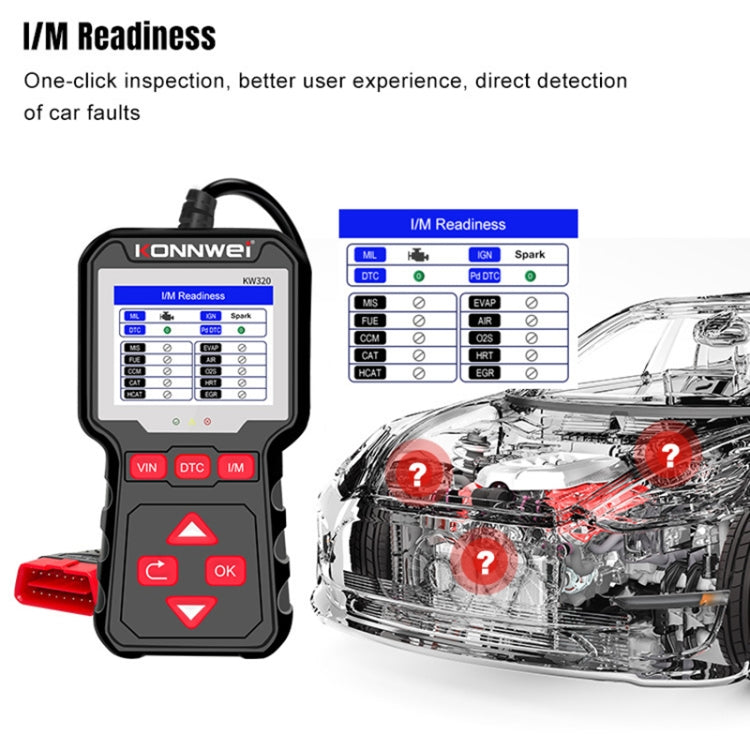 KONNWEI KW320 Herramienta OBD2 Diagnóstico Automotriz Lectura de Códigos