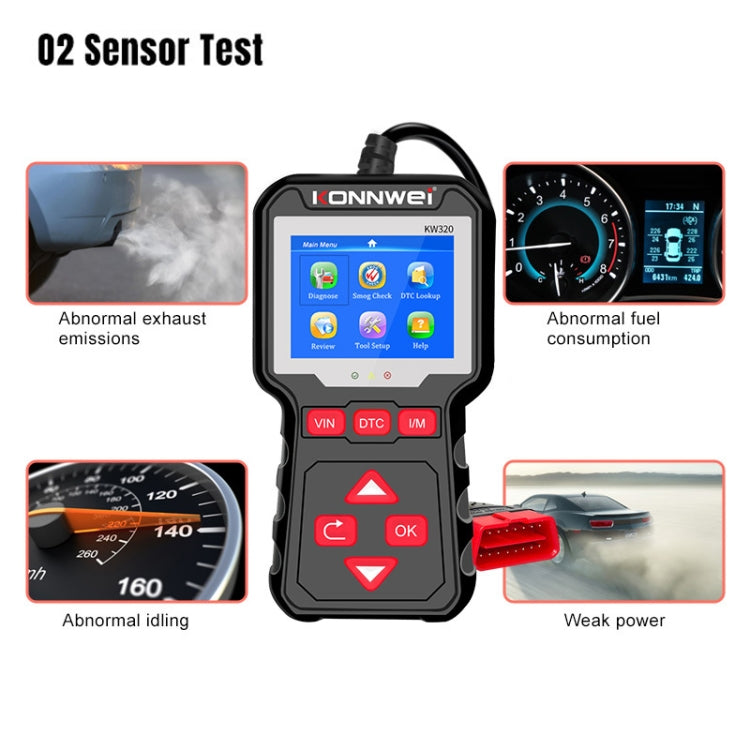 KONNWEI KW320 Herramienta OBD2 Diagnóstico Automotriz Lectura de Códigos