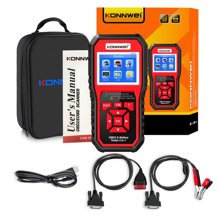 KONNWEI KW870 Diagnóstico OBD2 y Probador de Batería 2 en 1