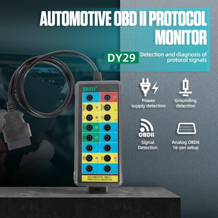 Duoyi DY29 Probador OBD2 Protocolo Con LED Diagnóstico