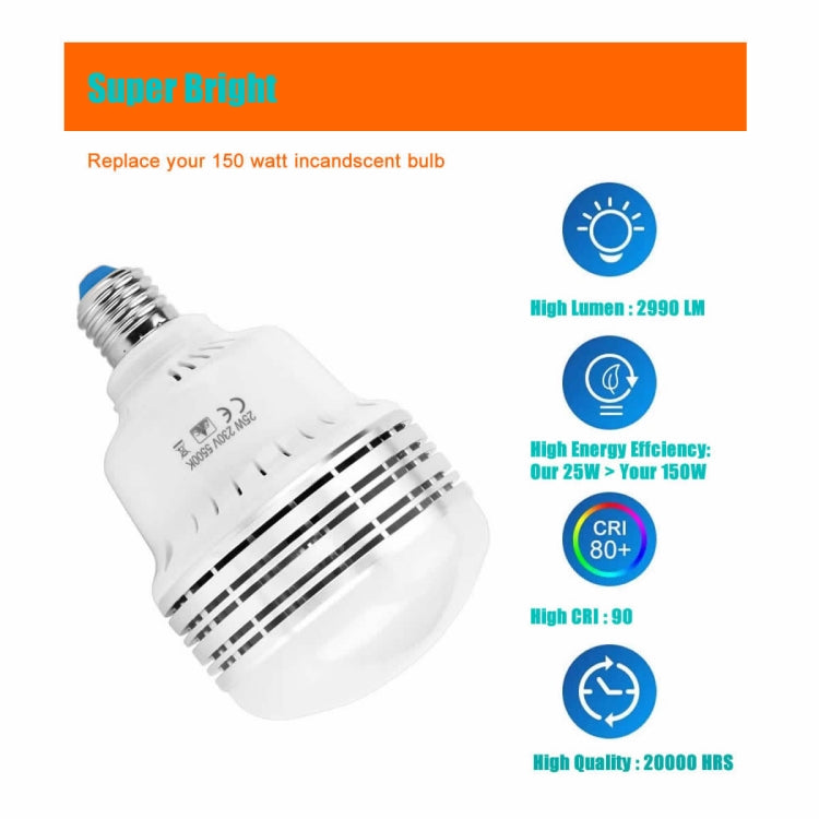 MANTOO PGL25 Bombilla LED Fotografía 2990LM Iluminación
