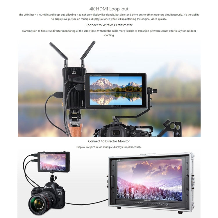 FEELWORLD LUT6 Monitor de Cámara 6 Pulgadas 2600 nits