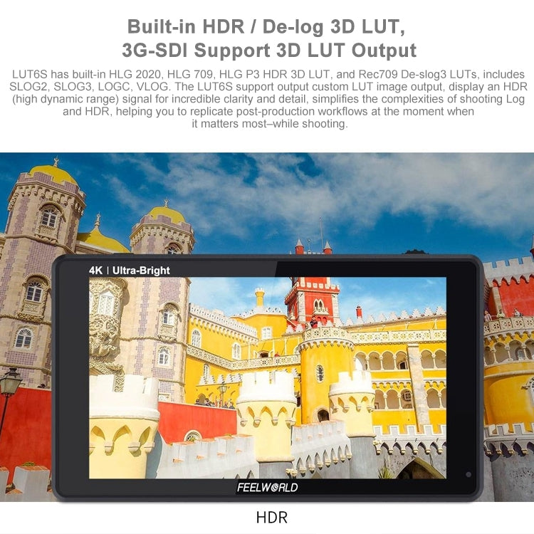 FEELWORLD LUT6S Monitor De Campo 6 Pulgadas IPS 2600 Nits