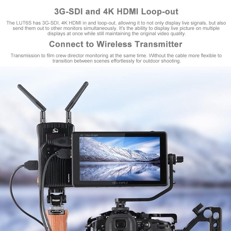 FEELWORLD LUT6S Monitor De Campo 6 Pulgadas IPS 2600 Nits