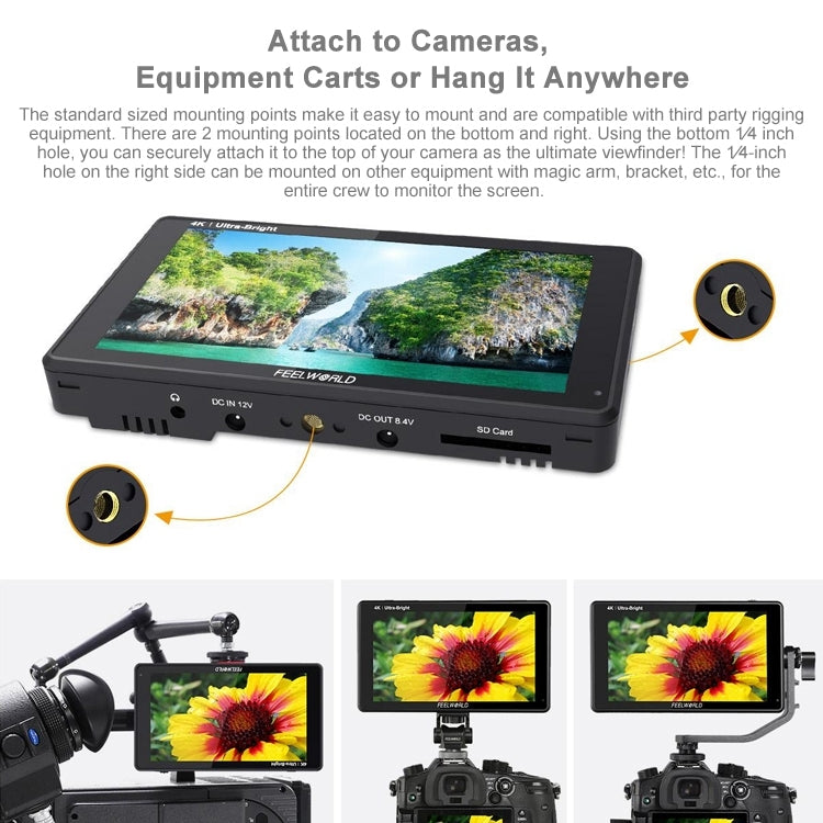 FEELWORLD LUT6S Monitor De Campo 6 Pulgadas IPS 2600 Nits