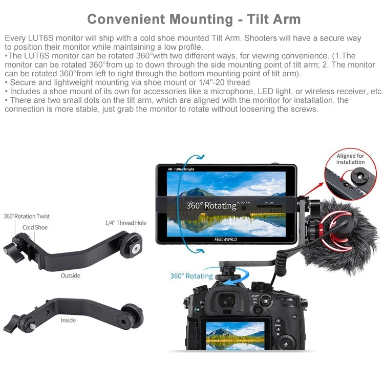 FEELWORLD LUT6S Monitor De Campo 6 Pulgadas IPS 2600 Nits