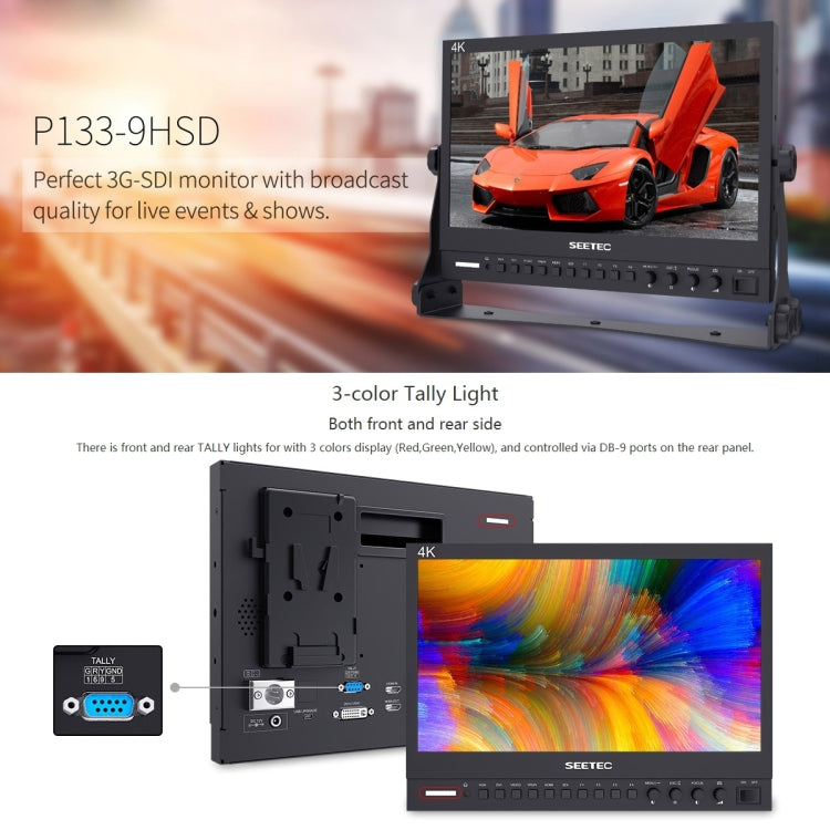 SEETEC P133-9HSD Monitor De Campo Para Cámara Full HD IPS