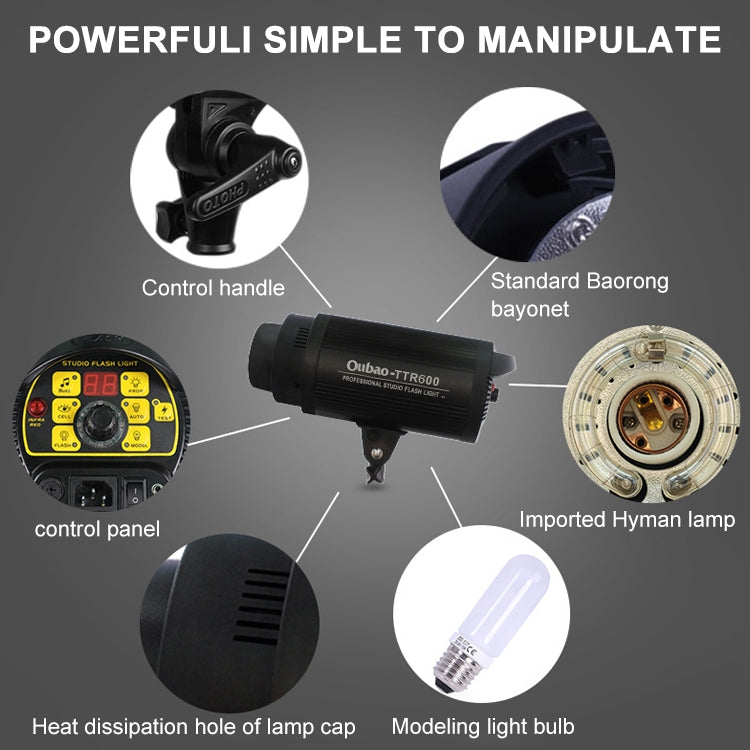 TRIOPO Oubao TTR600W Flash Estudio 600W Profesional