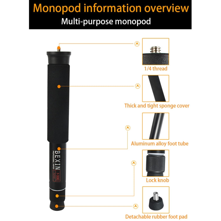 BEXIN P308C Monopié DSLR Aluminio Altura 157cm Pro Viaje