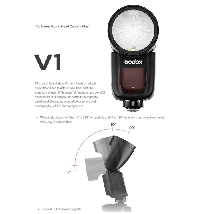 Godox V1P Flash Para Pentax GN42M Cabezal Circular Zoom