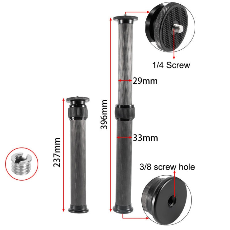 BEXIN P332C Extensor Trípode Columna Central Fibra Carbono