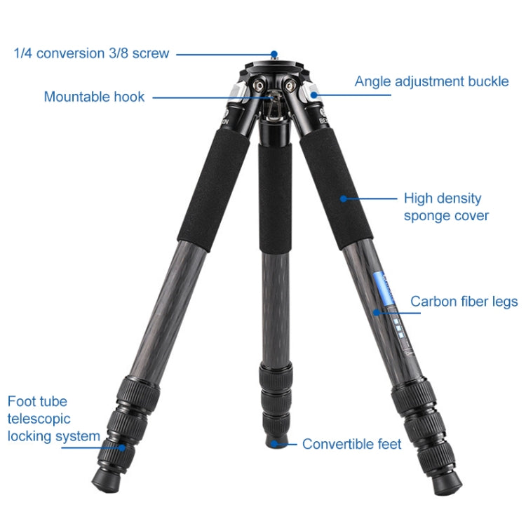 BEXIN RC334 Trípode Cámara Carbono Ligero Portátil Plegable