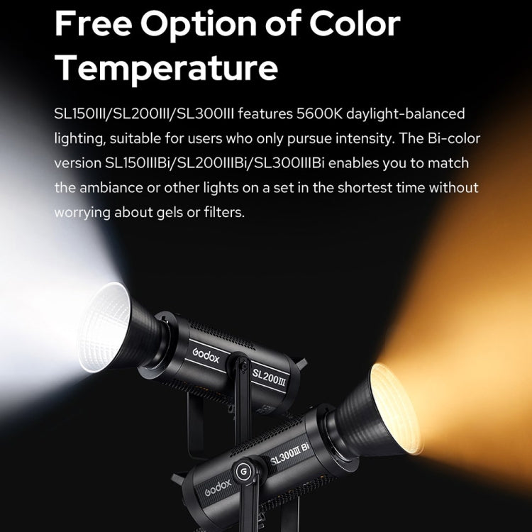 Godox SL300IIIBi Luz de Víeo LED BiColor 2800K-6500K Profesional