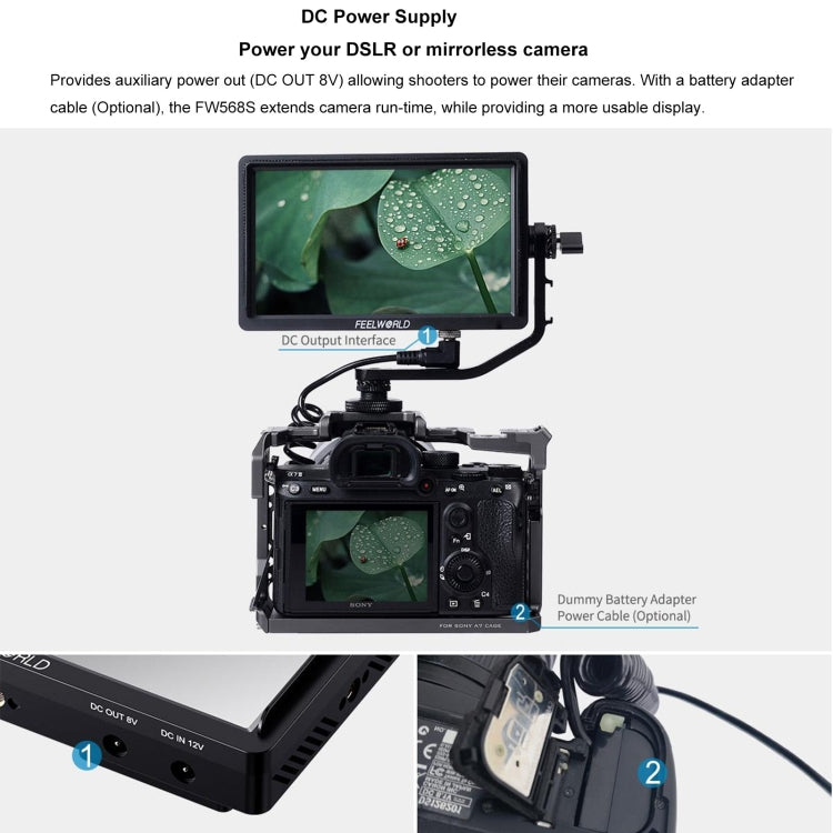 FEELWORLD FW568S Monitor Para Cámara 6 Pulgadas FHD IPS 3G SDI HDMI