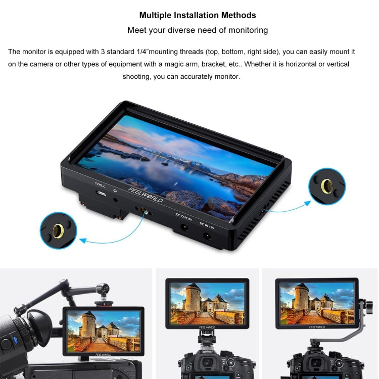 FEELWORLD FW568S Monitor Para Cámara 6 Pulgadas FHD IPS 3G SDI HDMI