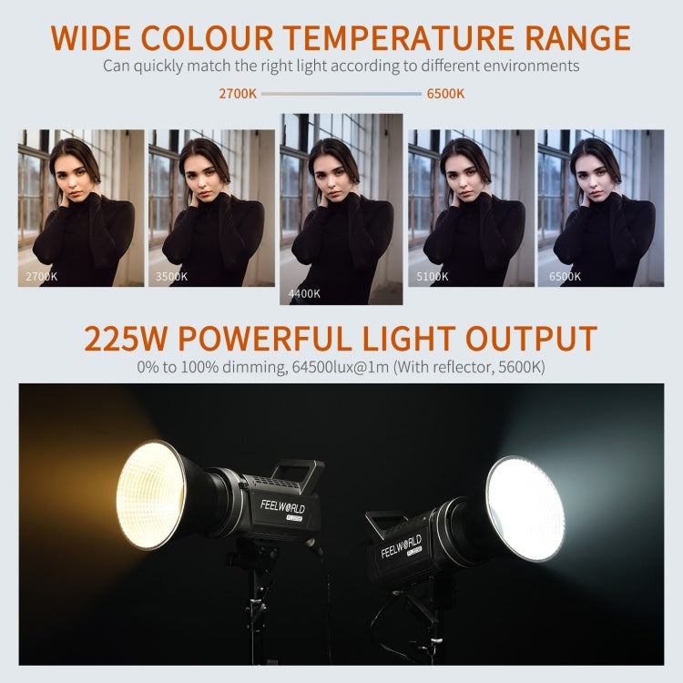 FEELWORLD FL225B Luz de vídeo bicolor con control Bluetooth