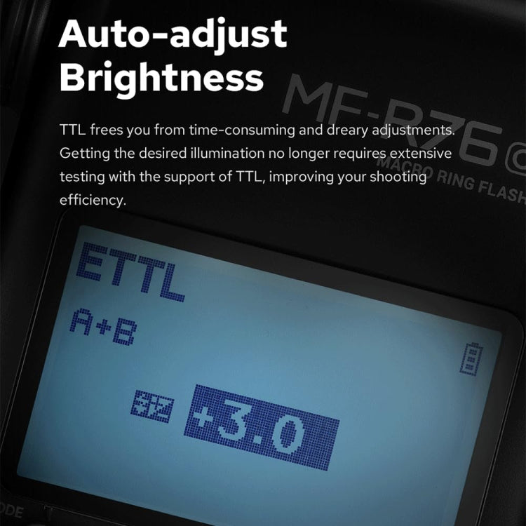 Godox MF-R76N ITTL Macro Ring Flash Nikon Lighting for Macro Closeup