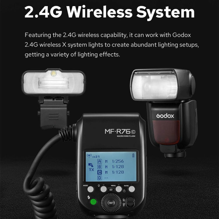 Godox MF-R76N ITTL Macro Ring Flash Nikon Lighting for Macro Closeup