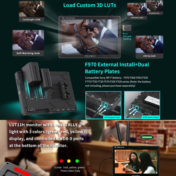 FEELWORLD LUT11H Monitor de Campo 2000 nits Pantalla Táctil