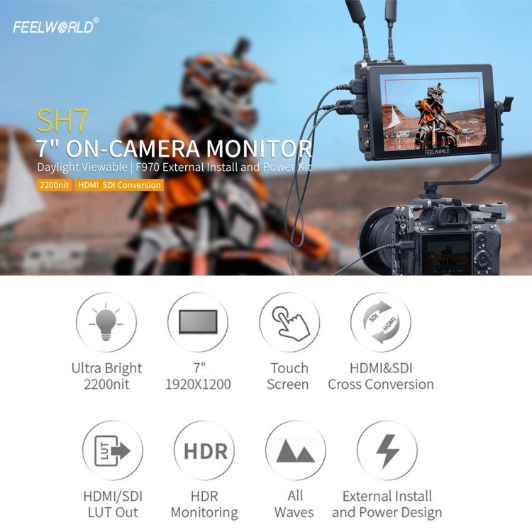 FEELWORLD SH7 Monitor Para Cámara 7 Pulgadas 2200 Nit