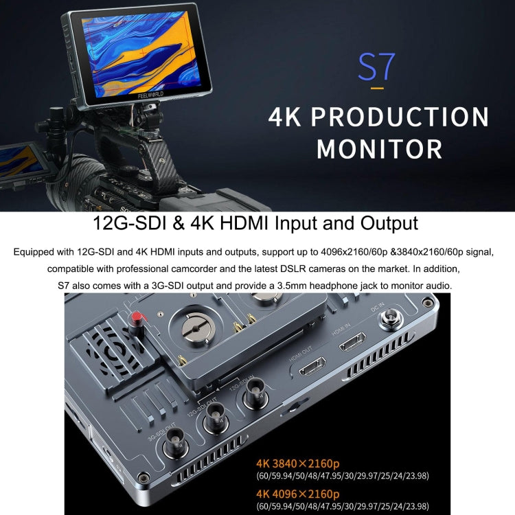 FEELWORLD S7 Monitor De Campo 7 Pulgadas 1600nit Profesional