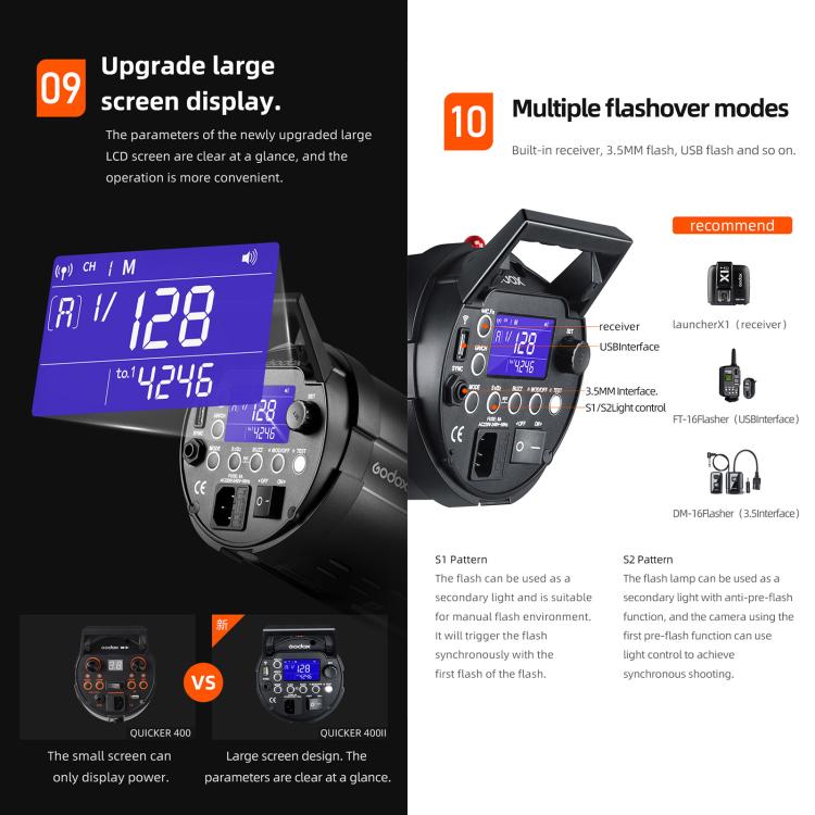 Godox Quicker600IIM Flash de Estudio 600Ws Profesional