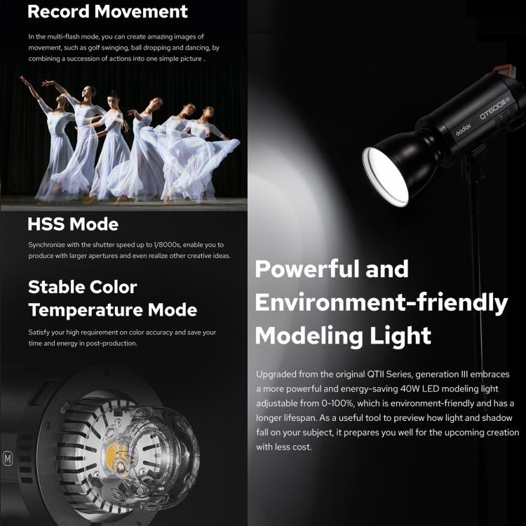 Godox QT400IIM Flash de Estudio 400W Profesional Calidad