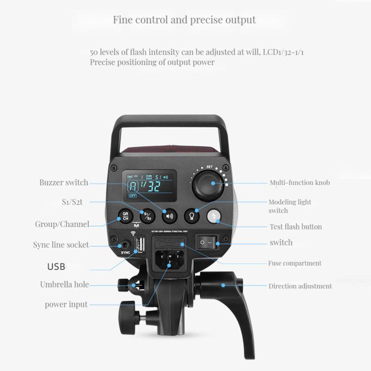 Godox MS300-V Flash De Estudio 300W 2.4 GHz Inalámbrico