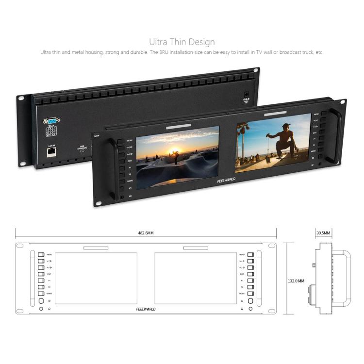 FEELWORLD D71 PLUS Monitor 4K de 7 Pulgadas IPS Rack 3RU