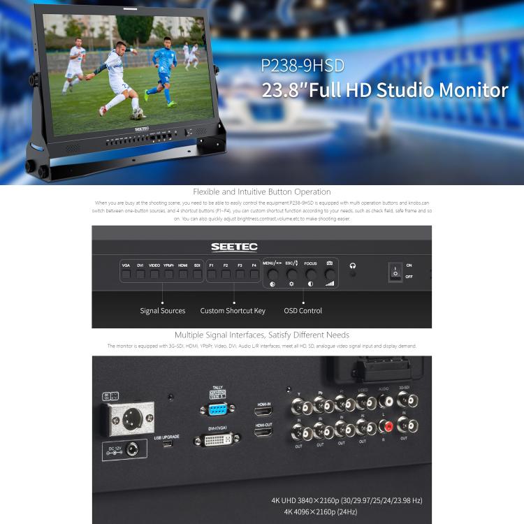 Seetec P238-9HSD Monitor 23,8 3G-SDI Profesional Para Video