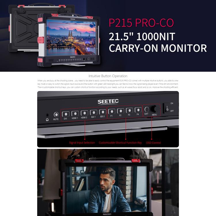 Seetec P215 PRO-CO Monitor Brillo 1000 Nits 21.5 Pulgadas
