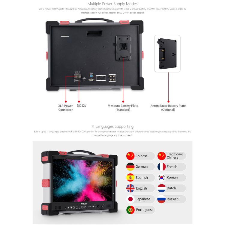 Seetec P215 PRO-CO Monitor Brillo 1000 Nits 21.5 Pulgadas